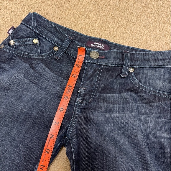 Rock & Republic Dark Wash Low rise Bootcut Flared Jeans - Size 25 - Picture 13 of 14